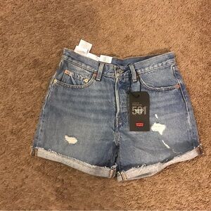 NWT Womens Levis Premium 501 Mid Rise Shorts size 27
